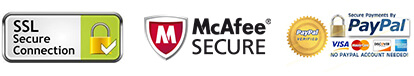 SSL Secure Connection, Norton, McAfee Secure, PayPal Verified